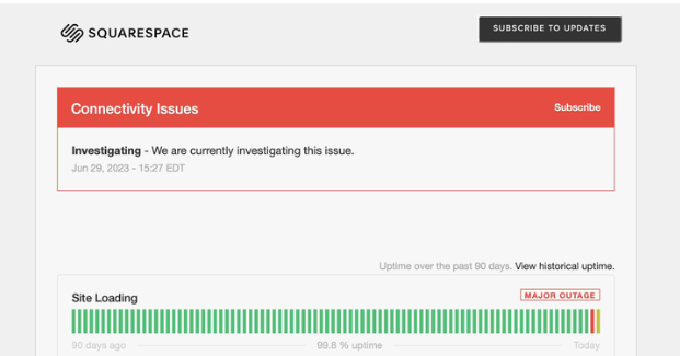 Check the Squarespace Status Page Check the Squarespace Status Page