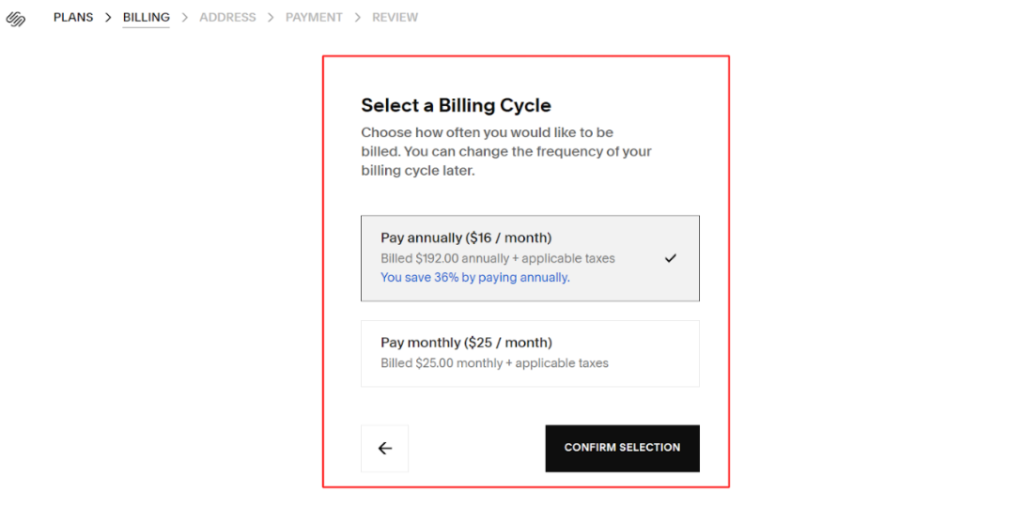 Squarespace Promo Code Select A Billing Cycle