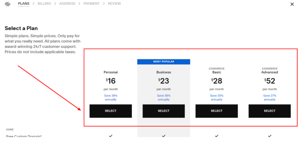Squarespace Promo Code Select A Squarespace Plan