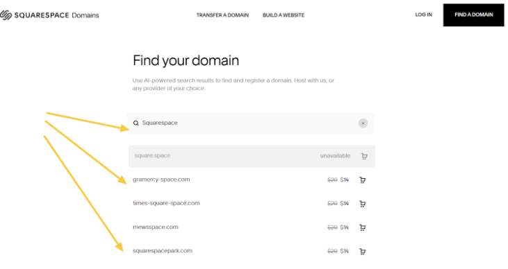Select Your Desired Domain Select Your Desired Domain